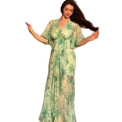 Robe fleurie à manches courtes, douce, fraîche et sexy - LUXARAH