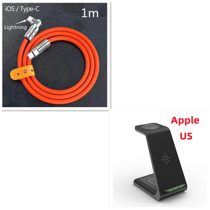 Station de charge rapide 3 en 1, support de chargeur sans fil, station de charge rapide sans fil pour support de téléphone