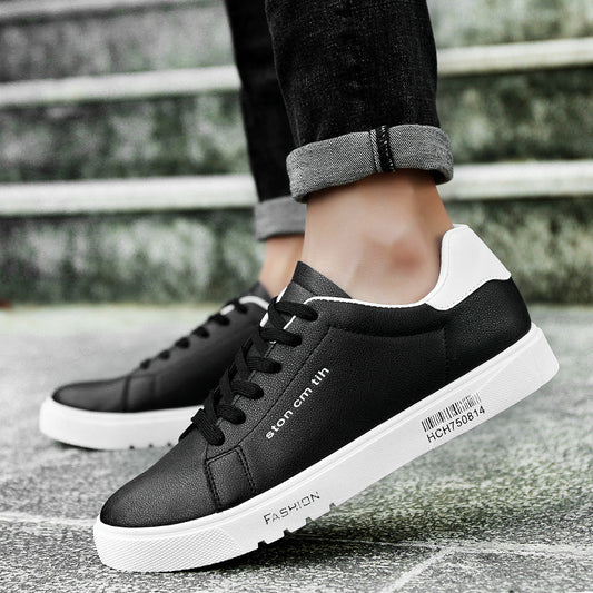 Baskets à lacets pour homme, chaussures de course basses et respirantes, blanches, pour étudiants - LUXARAH