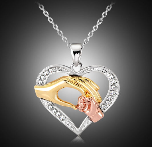 Colliers en chaîne noire pour hommes, 3 couleurs, pendentifs en forme de cœur, pour couples, bijoux coréens en cristal, pour filles et femmes