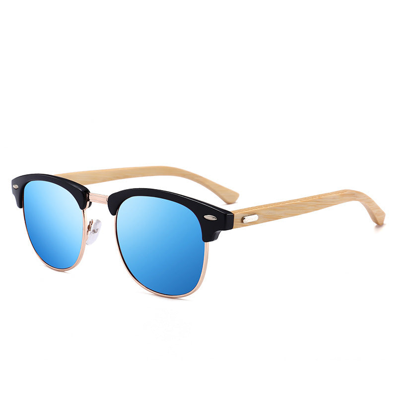 Nouvelles lunettes de soleil tendance pour hommes, jambes en bambou classiques, miroir de conduite