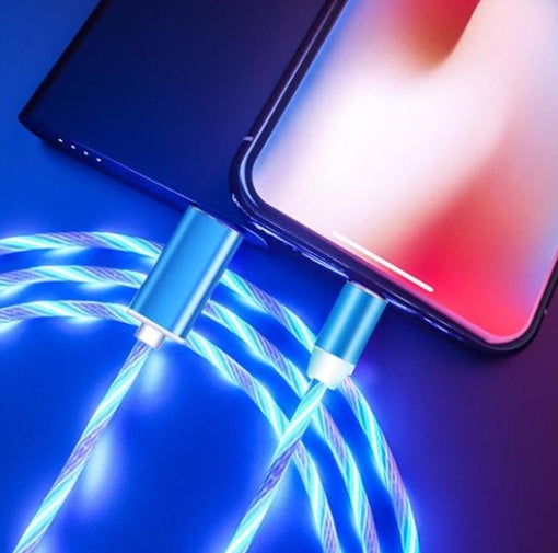 Câble de données magnétique, Flowing Light, compatible avec Apple, compatible avec iPhone et Android, type C
