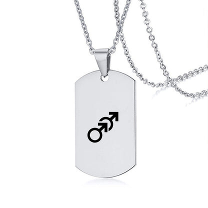 Collier en acier inoxydable avec inscription LGBT, symbole de la fierté gay, lesbienne et transgenre, pour hommes et femmes