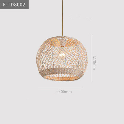 Lustre en rotin zen japonais artistique - LUXARAH