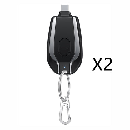 Mini chargeur d'urgence 1500 mAh avec porte-clés et batterie de secours ultra-compacte de type C, charge rapide
