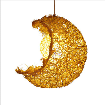 Lustre pastoral en rotin Yestar Moon