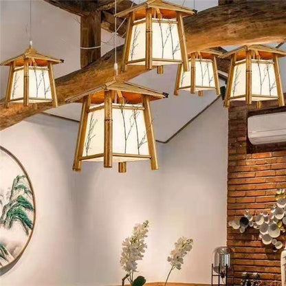 Lustre en bambou et rotin - LUXARAH