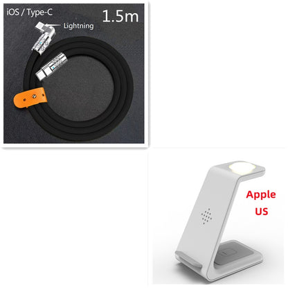Station de charge rapide 3 en 1, support de chargeur sans fil, station de charge rapide sans fil pour support de téléphone