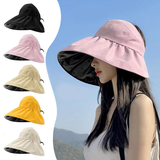 Chapeau de pêcheur pliable d'été avec visière et protection solaire UPF 50 pour femme