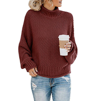Pull col roulé uni, mode hiver, décontracté, tricoté, manches longues, vêtements pour femmes