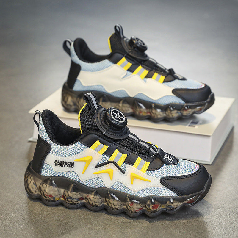Chaussures de course respirantes à semelle souple pour garçons, idéales pour les loisirs et le sport, avec surface en maille creuse - LUXARAH