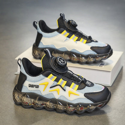 Chaussures de course respirantes à semelle souple pour garçons, idéales pour les loisirs et le sport, avec surface en maille creuse - LUXARAH