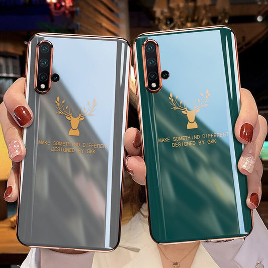 Coque de téléphone portable en forme d'élan avec colle souple par galvanoplastie