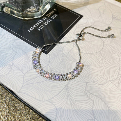 Bracelet en strass tendance et brillant, ajustable, bijou pour femme