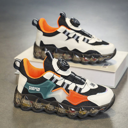 Chaussures de course respirantes à semelle souple pour garçons, idéales pour les loisirs et le sport, avec surface en maille creuse - LUXARAH