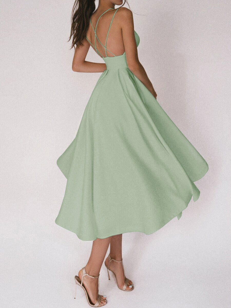 Sexy V-neck Suspender Dress Summer Fashion A-Line Long Dresses For Women - LUXARAH