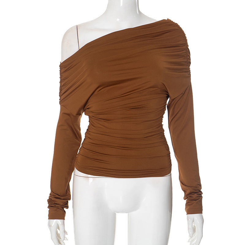 Haut simple et tendance pour femme, couleur unie