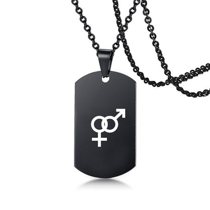 Collier en acier inoxydable avec inscription LGBT, symbole de la fierté gay, lesbienne et transgenre, pour hommes et femmes