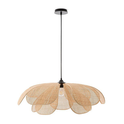 Lustre créatif fait main en pétales de rotin - LUXARAH