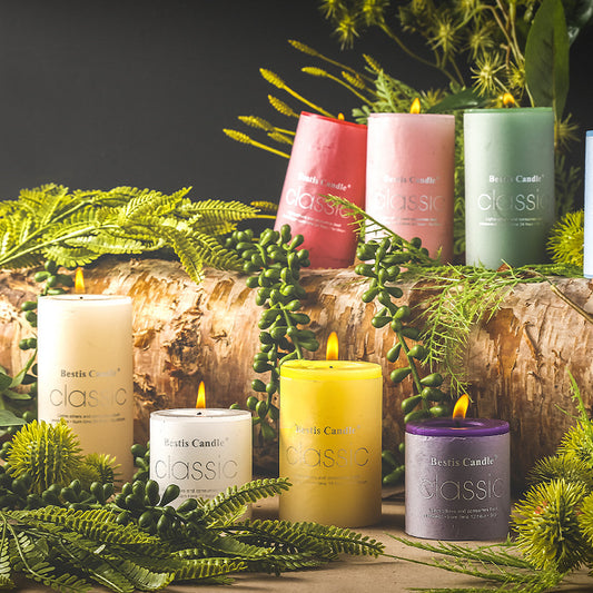 Bougie d'aromathérapie cylindrique colorée, bougie parfumée brillante, bougies sans fumée