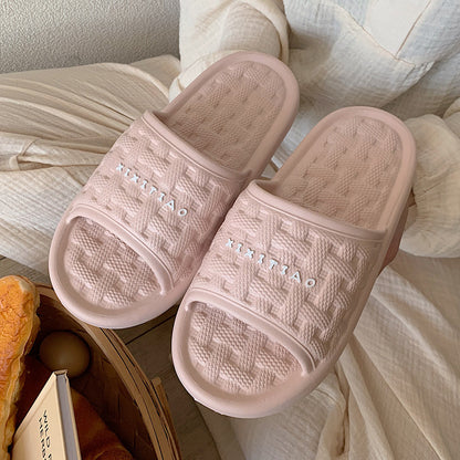 Chaussons à semelle souple tissés à carreaux pour femmes