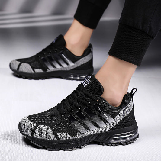 Chaussures de sport respirantes et décontractées pour hommes, tissées volantes, coussin d'air, pour le fitness et la course à pied - LUXARAH