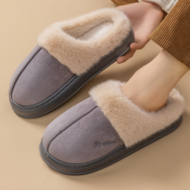 Chaussons d'hiver confortables et chauds pour couple, chaussures en coton, antidérapantes, pour femme et homme