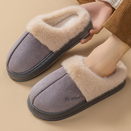 Chaussons d'hiver confortables et chauds pour couple, chaussures en coton, antidérapantes, pour femme et homme