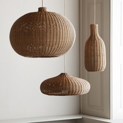 Lustre nordique en rotin de style pastoral pour salon - LUXARAH