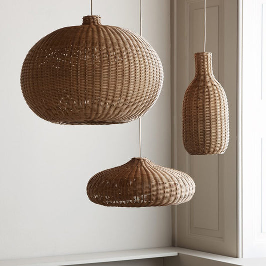 Lustre nordique en rotin de style pastoral pour salon - LUXARAH