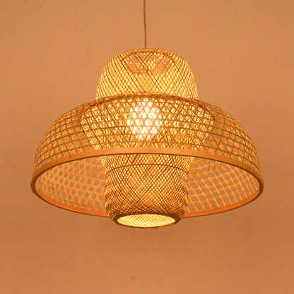 Lustre de style chinois en bambou