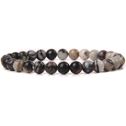 Bracelet en pierre naturelle de 6 mm, tissé à la main, bracelet énergétique - LUXARAH