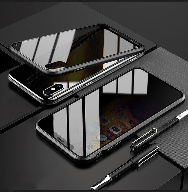 Coque de protection magnétique anti-regards pour téléphone
