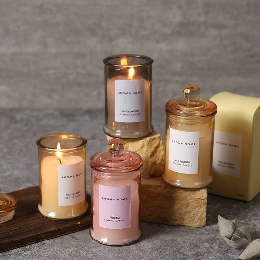 Bougie d'aromathérapie en cire de soja en forme de théière
