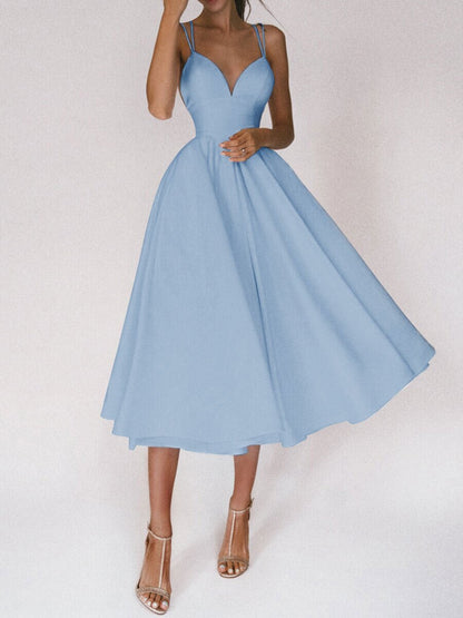 Sexy V-neck Suspender Dress Summer Fashion A-Line Long Dresses For Women - LUXARAH