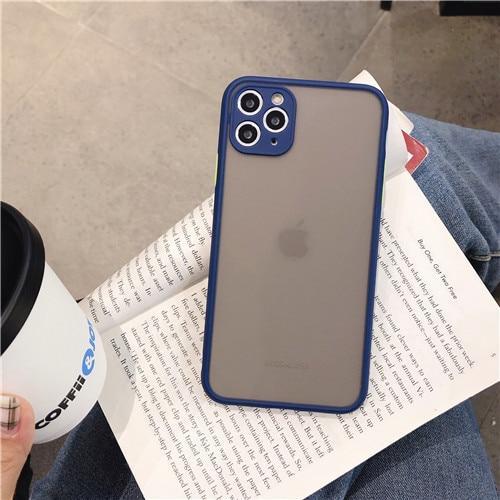 Coque de téléphone portable givrée aux couleurs contrastées pour éviter les chutes