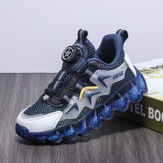 Chaussures de course respirantes à semelle souple pour garçons, idéales pour les loisirs et le sport, avec surface en maille creuse - LUXARAH
