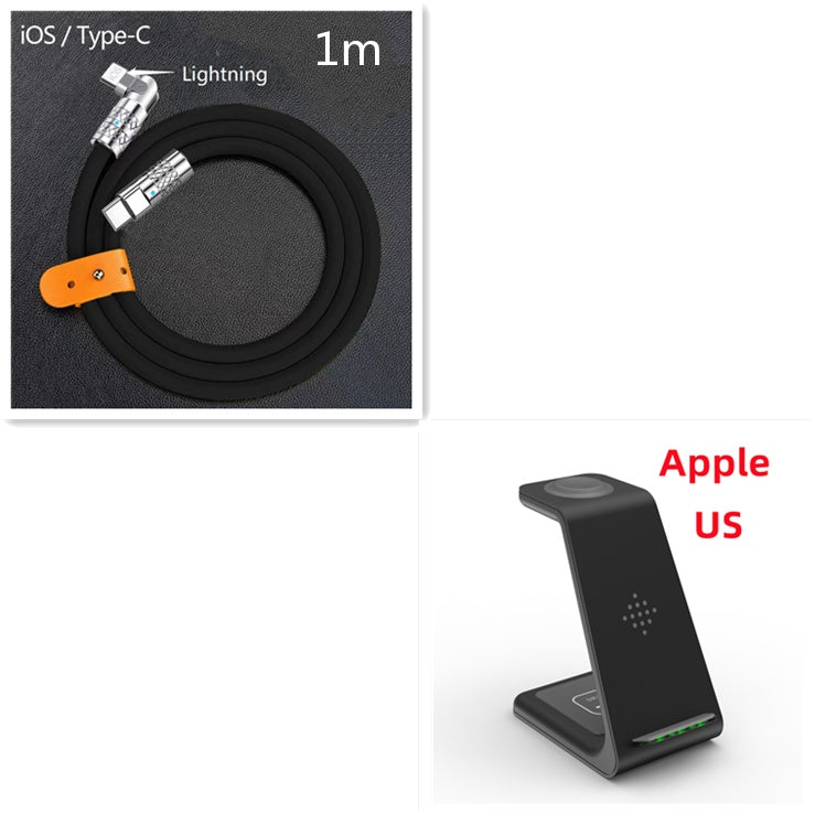 Station de charge rapide 3 en 1, support de chargeur sans fil, station de charge rapide sans fil pour support de téléphone