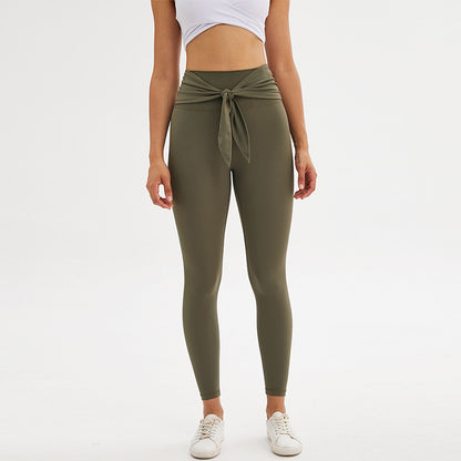 Pantalon de yoga legging à neuf points avec bretelles - LUXARAH