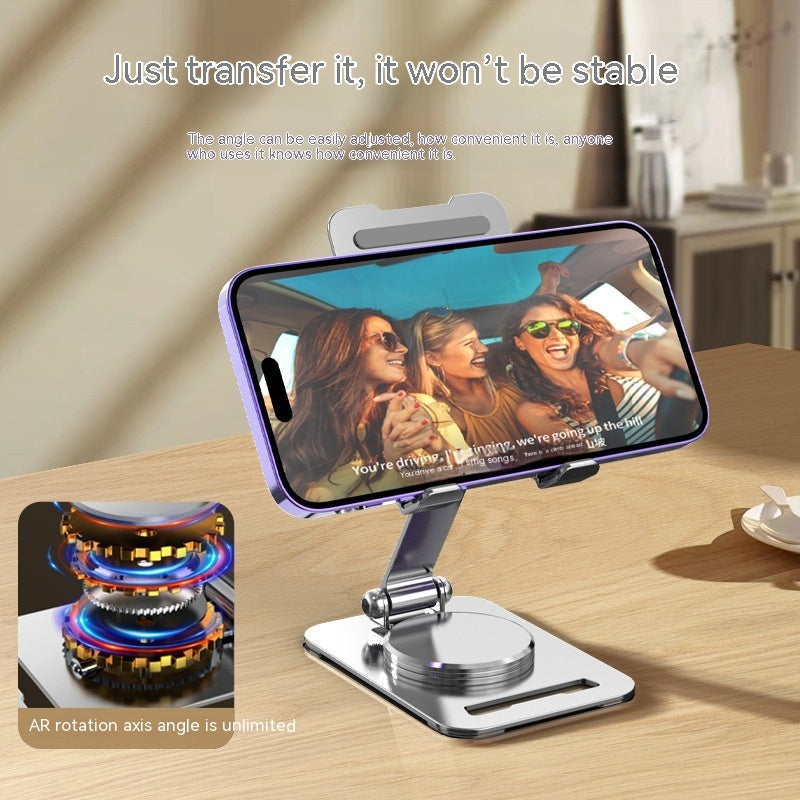 Support de téléphone portable de bureau en métal rotatif à 360 degrés, support réglable pour tablette de bureau