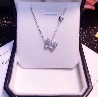 Colliers longs papillons en argent sterling 925