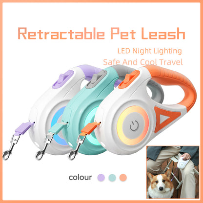 Laisse rétractable pour chien et collier Spotlight, corde de traction automatique pour chien et chat, pour petits et moyens chiens, produit pour animaux de compagnie - LUXARAH