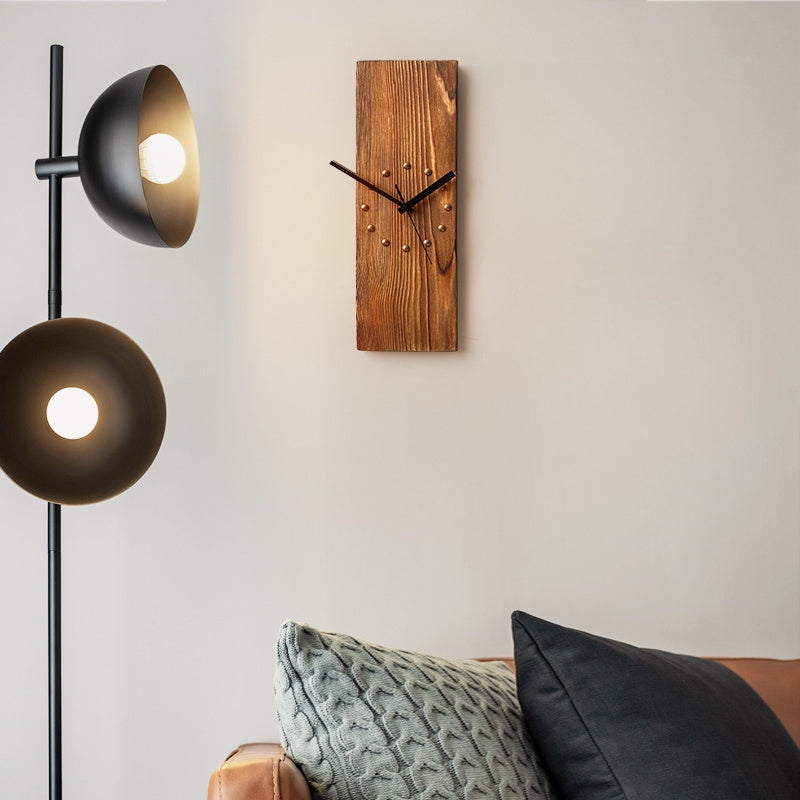 Horloge murale rectangulaire vintage en bois massif Art déco