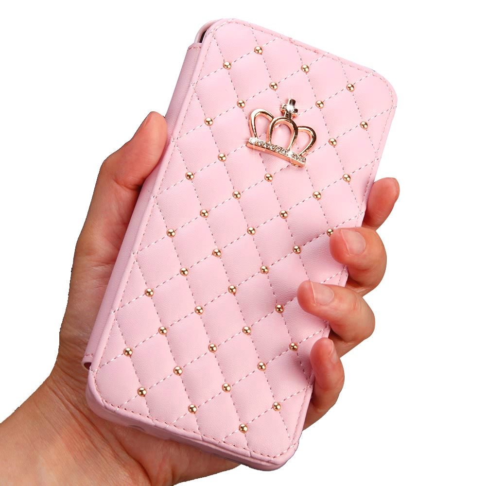 Étui en cuir Crown Card pour téléphone Samsung