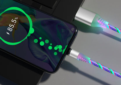 Câble de données magnétique, Flowing Light, compatible avec Apple, compatible avec iPhone et Android, type C