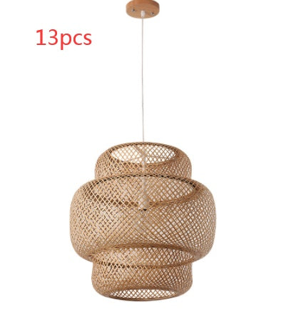 Lustre en bambou tissé nordique B&B Inn Art - LUXARAH