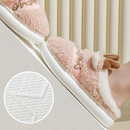 Chaussures de Noël, pantoufles d'hiver pour la maison, pantoufles de chambre douces et confortables - LUXARAH