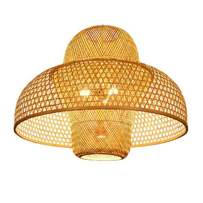 Lustre de style chinois en bambou