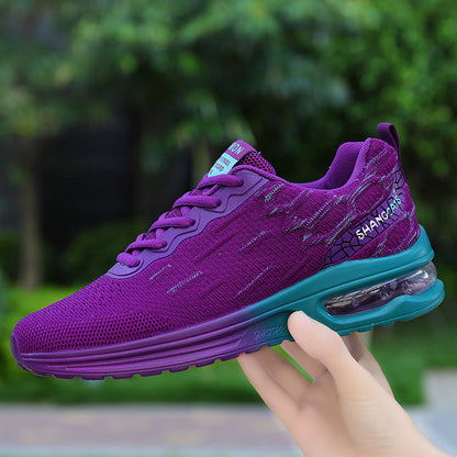 Chaussures de sport à coussin d'air pour femmes, grandes tailles, en maille respirante, quatre saisons, chaussures de course tendance - LUXARAH