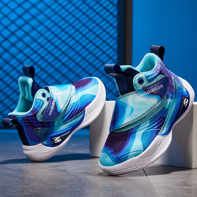 Chaussures de basket-ball légères et respirantes pour enfants, chaussures de course décontractées, en cuir - LUXARAH